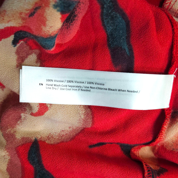 NWT Band of the Free Dolly Floral Puff Sleeve Mini Dress Sz. S [4-6] Red Gold - Picture 9 of 12